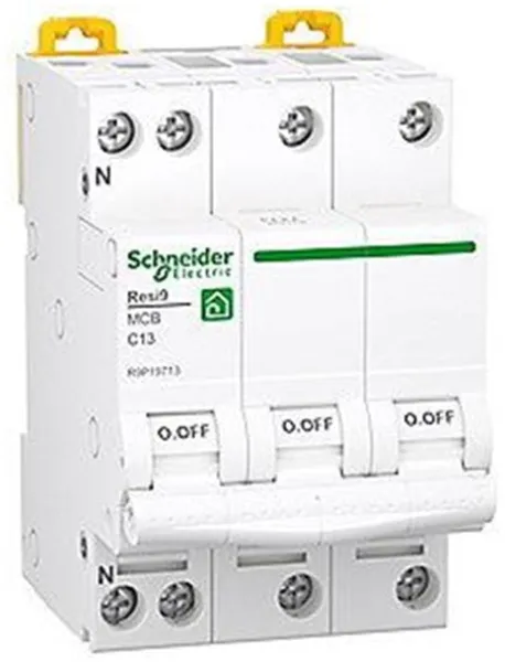 Schneider Electric Resi9 XP MCB/automatsäkring 3PN C-karakteristik 13A 6kA 54mm